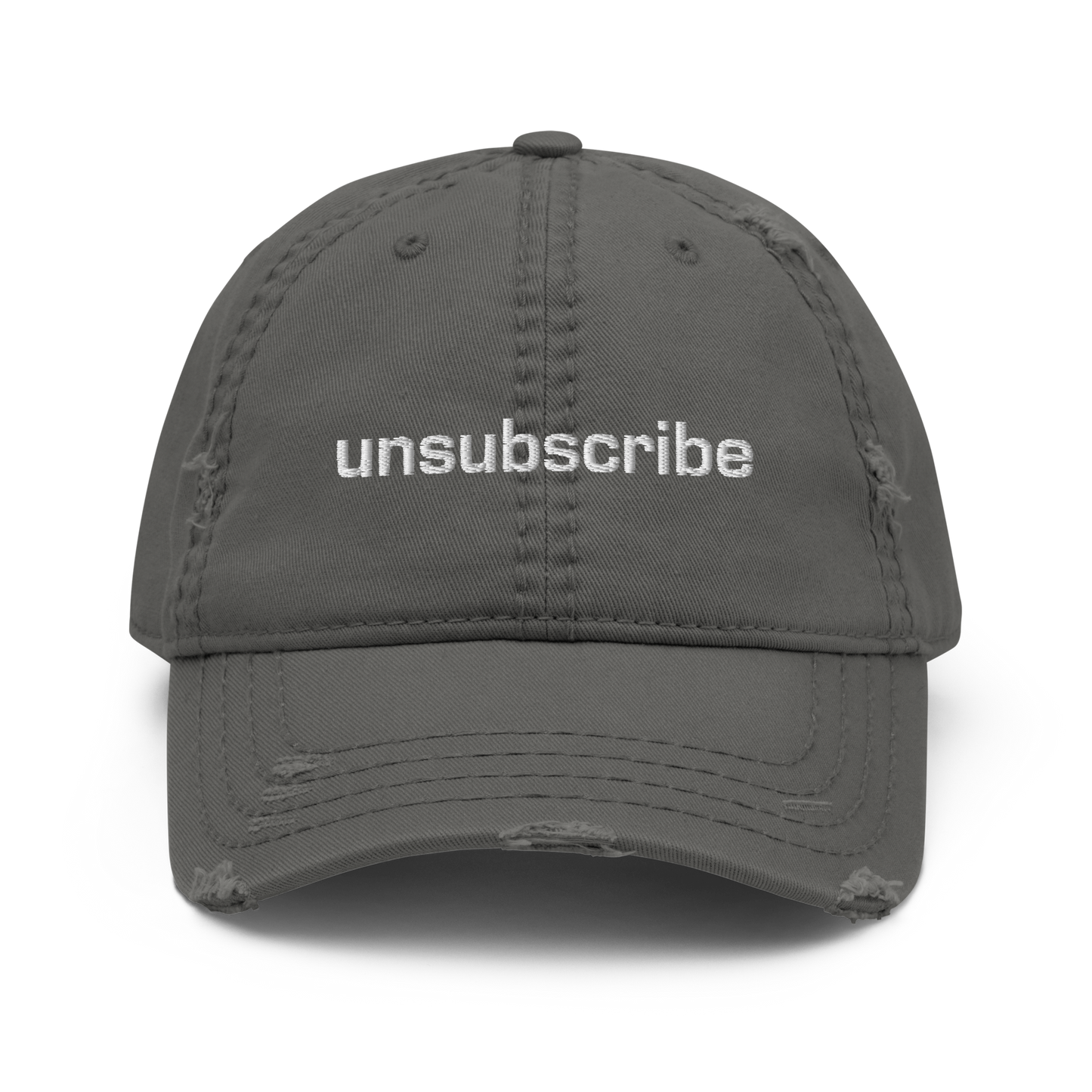 Unsubscribe distressed hat