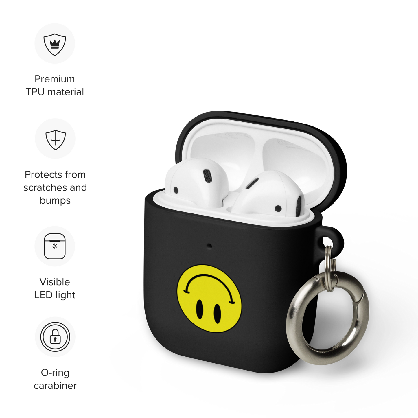 Upside Down Smiley rubber case for AirPods®