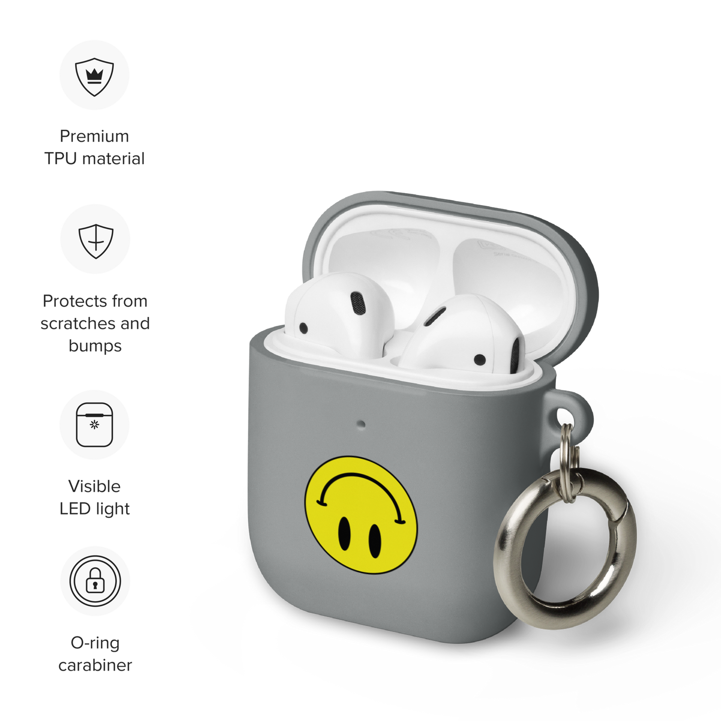 Upside Down Smiley rubber case for AirPods®