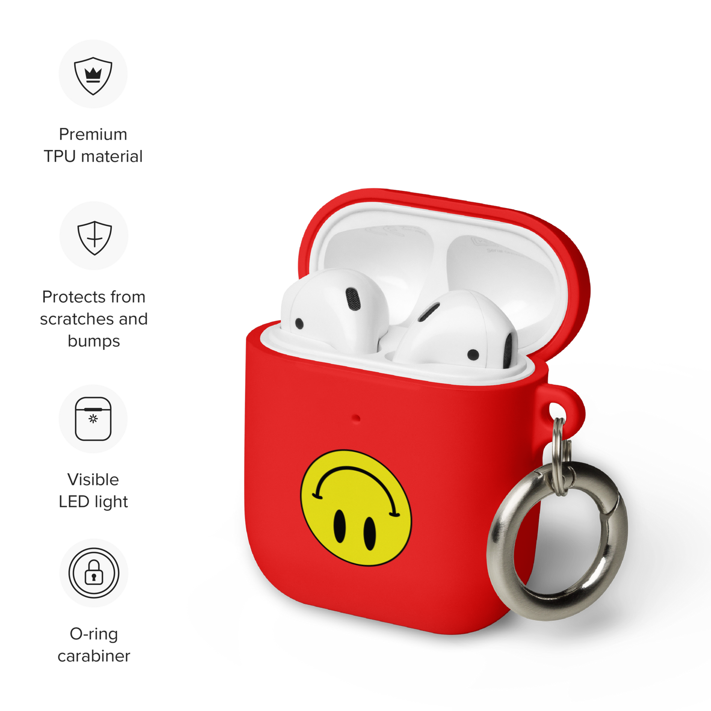 Upside Down Smiley rubber case for AirPods®