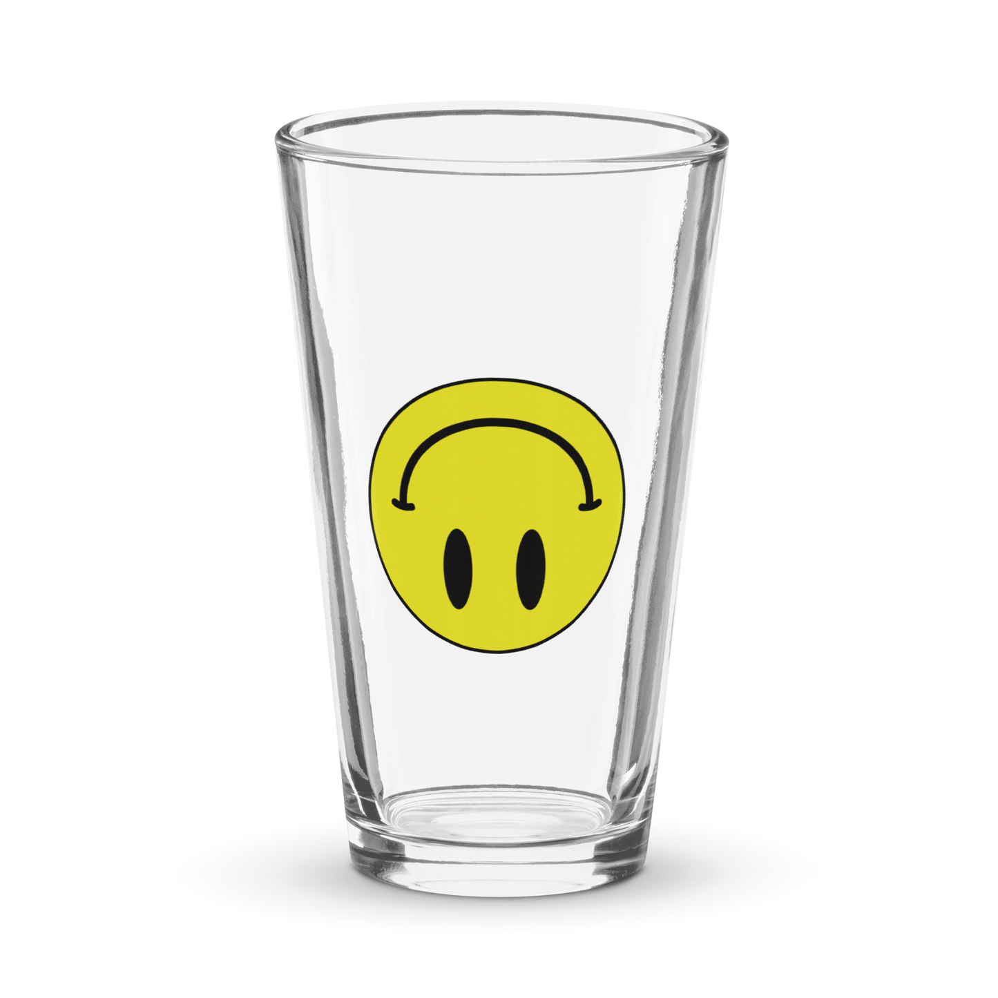 Upside Down Smiley pint glass