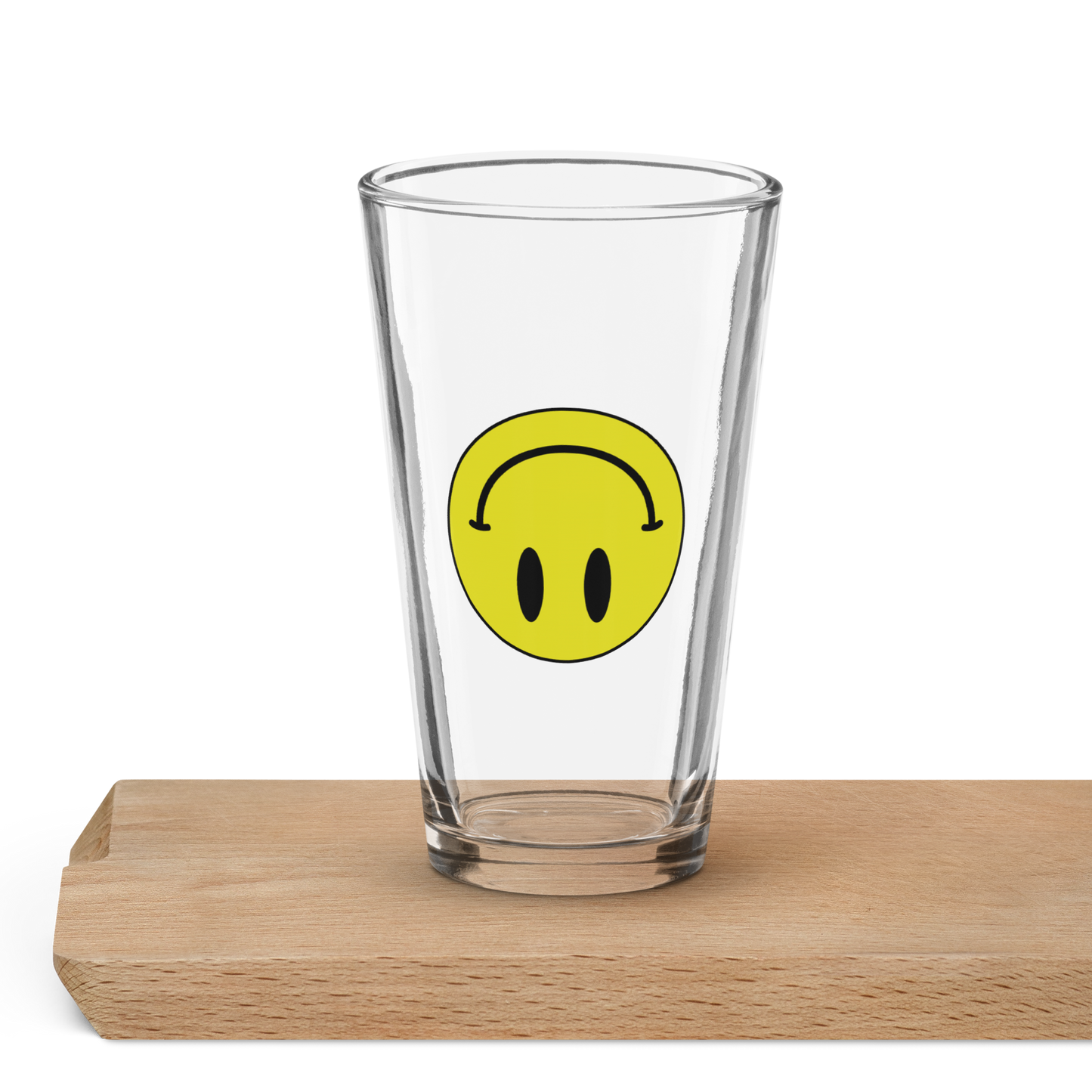 Upside Down Smiley pint glass