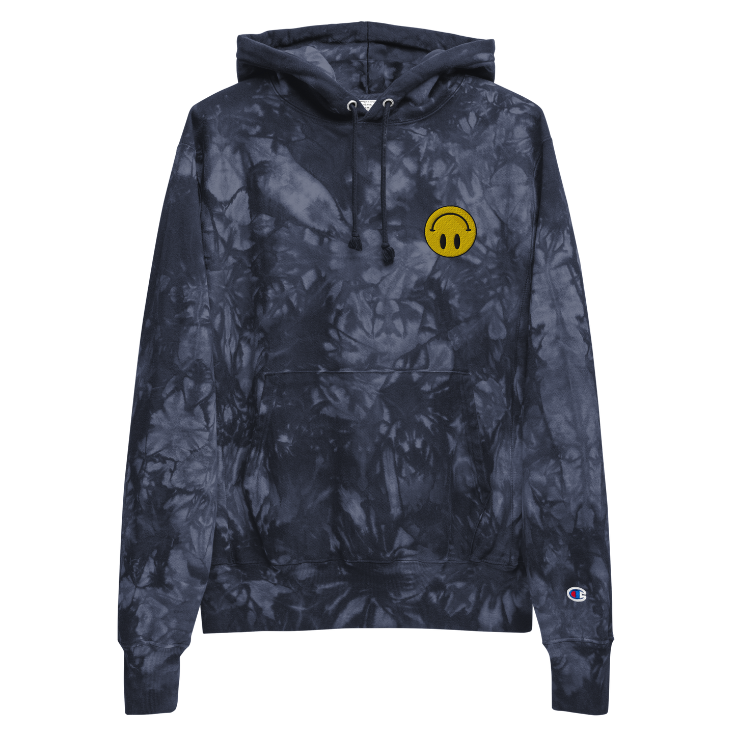 Upside Down Smiley x Champion tie-dye hoodie (unisex)