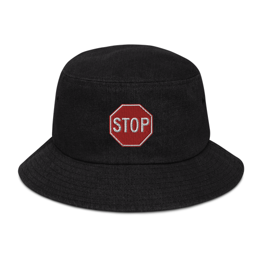 STOP! denim bucket hat