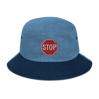 STOP! denim bucket hat