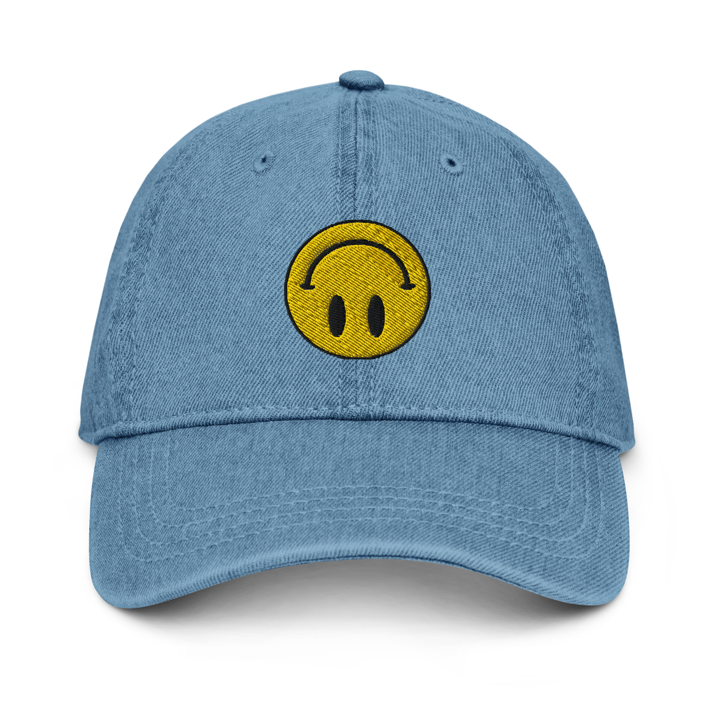 Upside Down Smiley denim hat