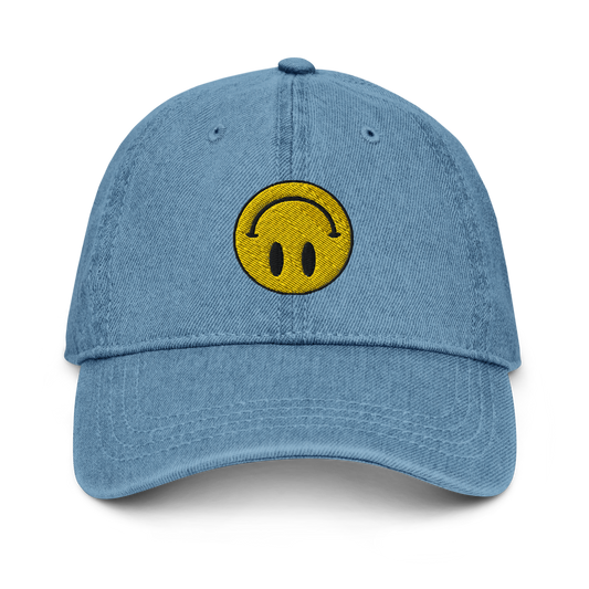 Upside Down Smiley denim hat