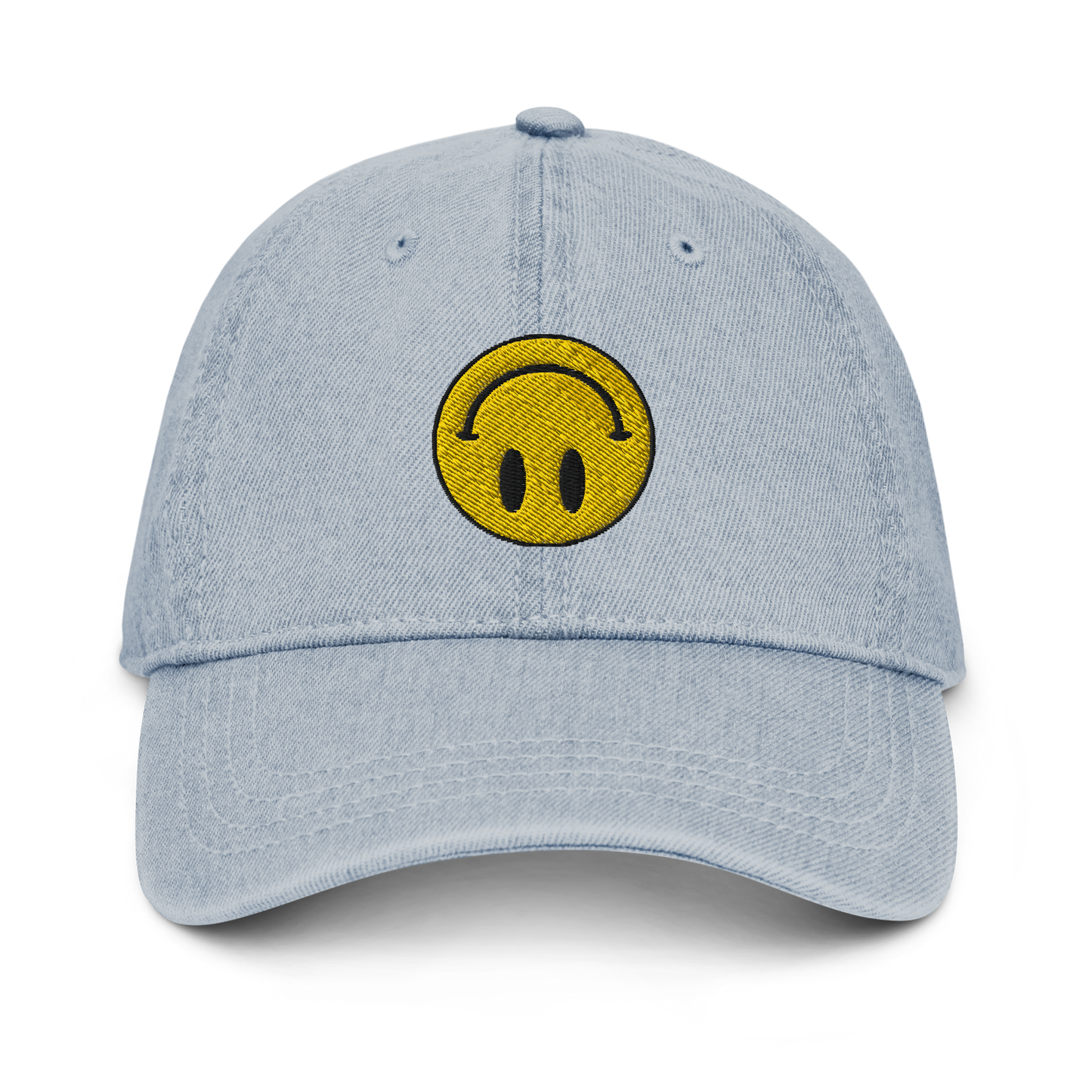 Upside Down Smiley denim hat