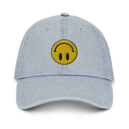 Upside Down Smiley denim hat