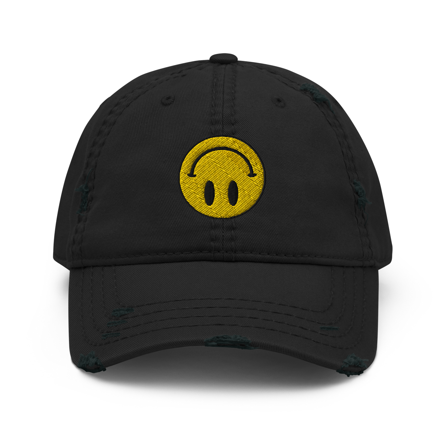 Upside Down Smiley distressed hat