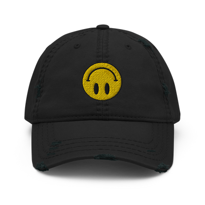 Upside Down Smiley distressed hat