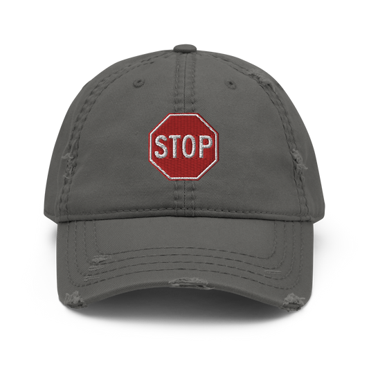 STOP! distressed hat