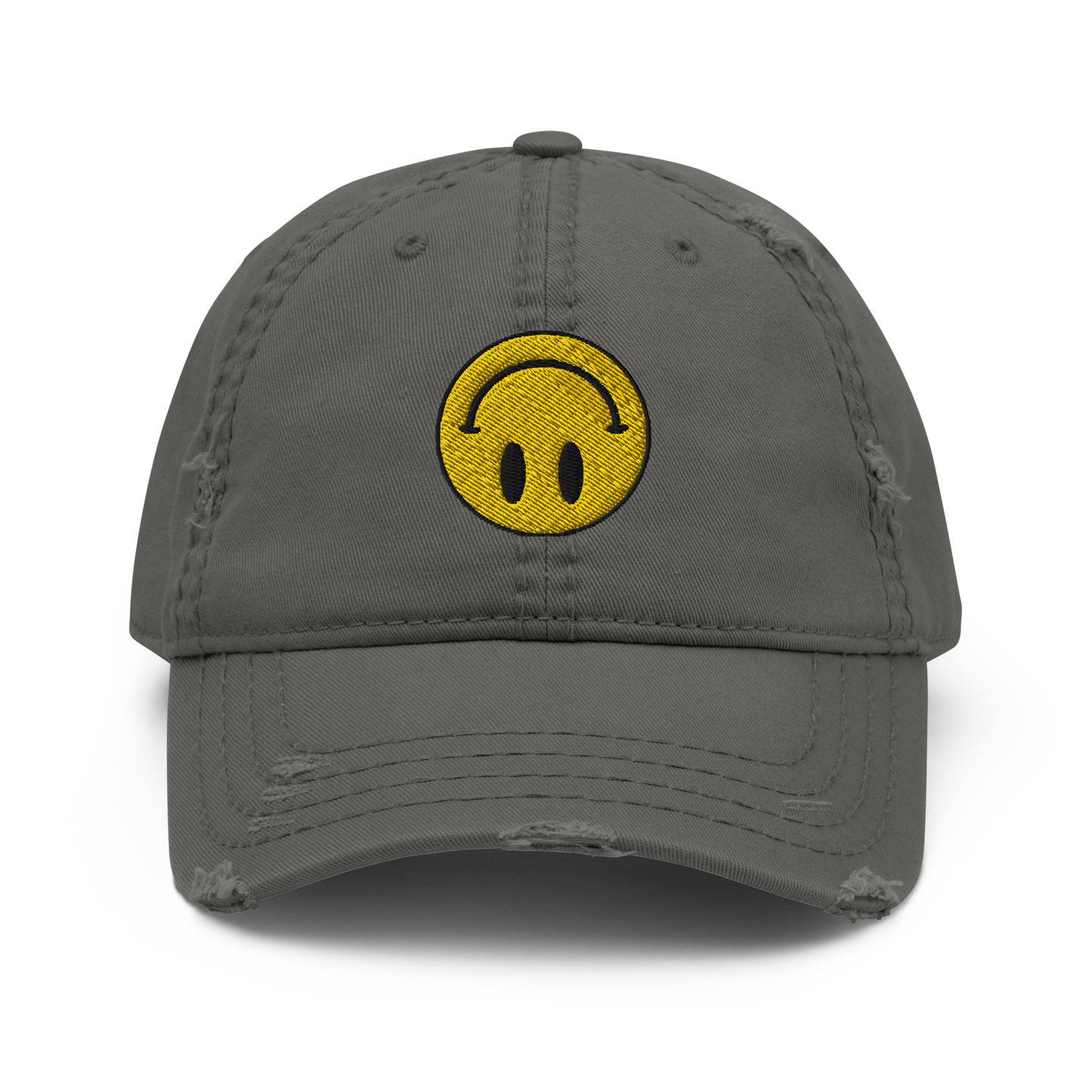 Upside Down Smiley distressed hat