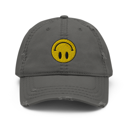 Upside Down Smiley distressed hat