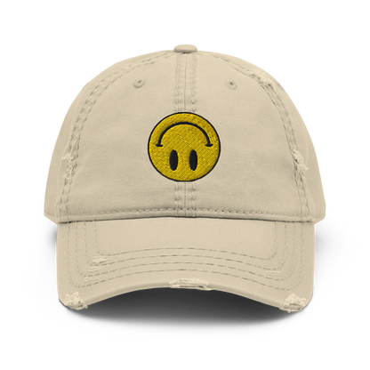 Upside Down Smiley distressed hat