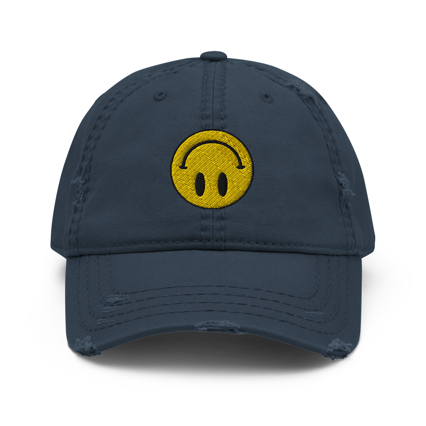 Upside Down Smiley distressed hat