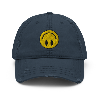 Upside Down Smiley distressed hat