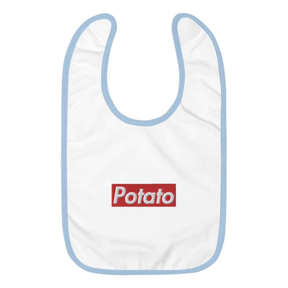 POTATO embroidered baby bib