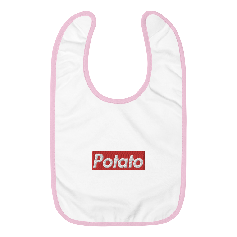 POTATO embroidered baby bib