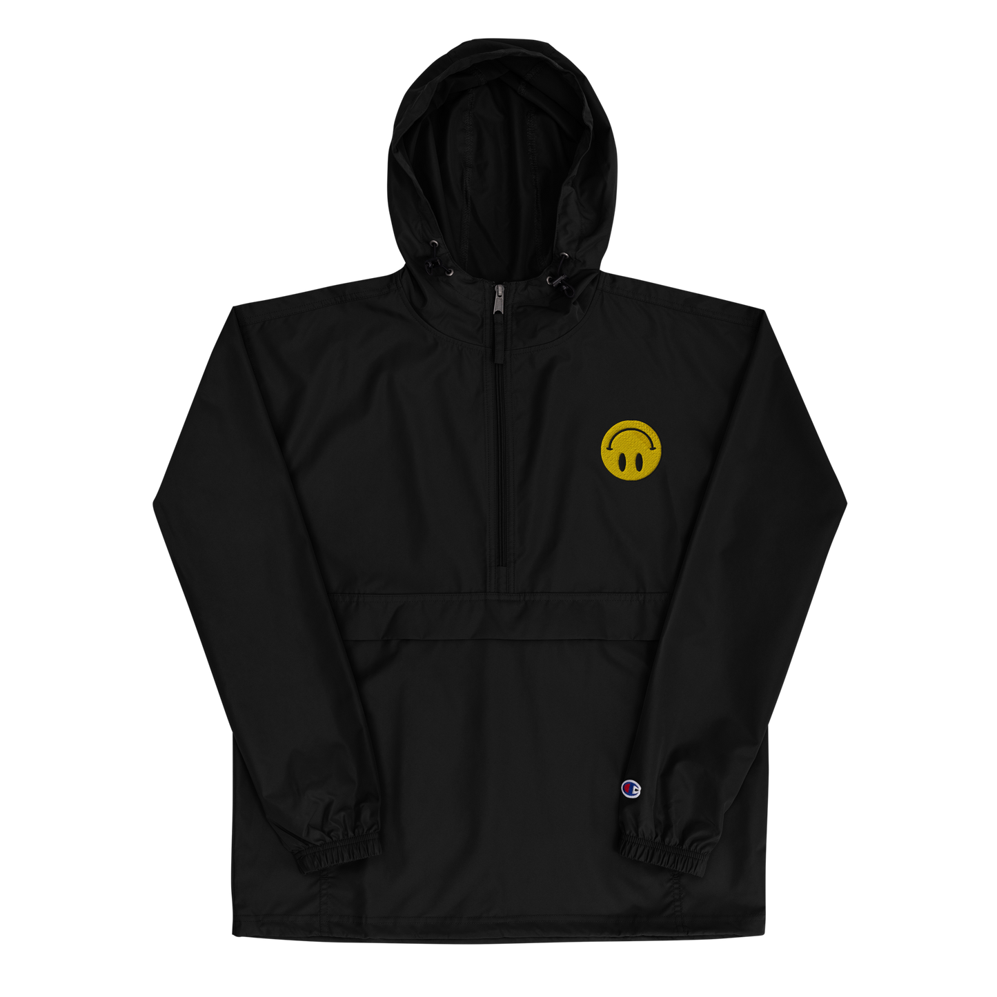 Upside Down Smiley x Champion embroidered windbreaker jacket