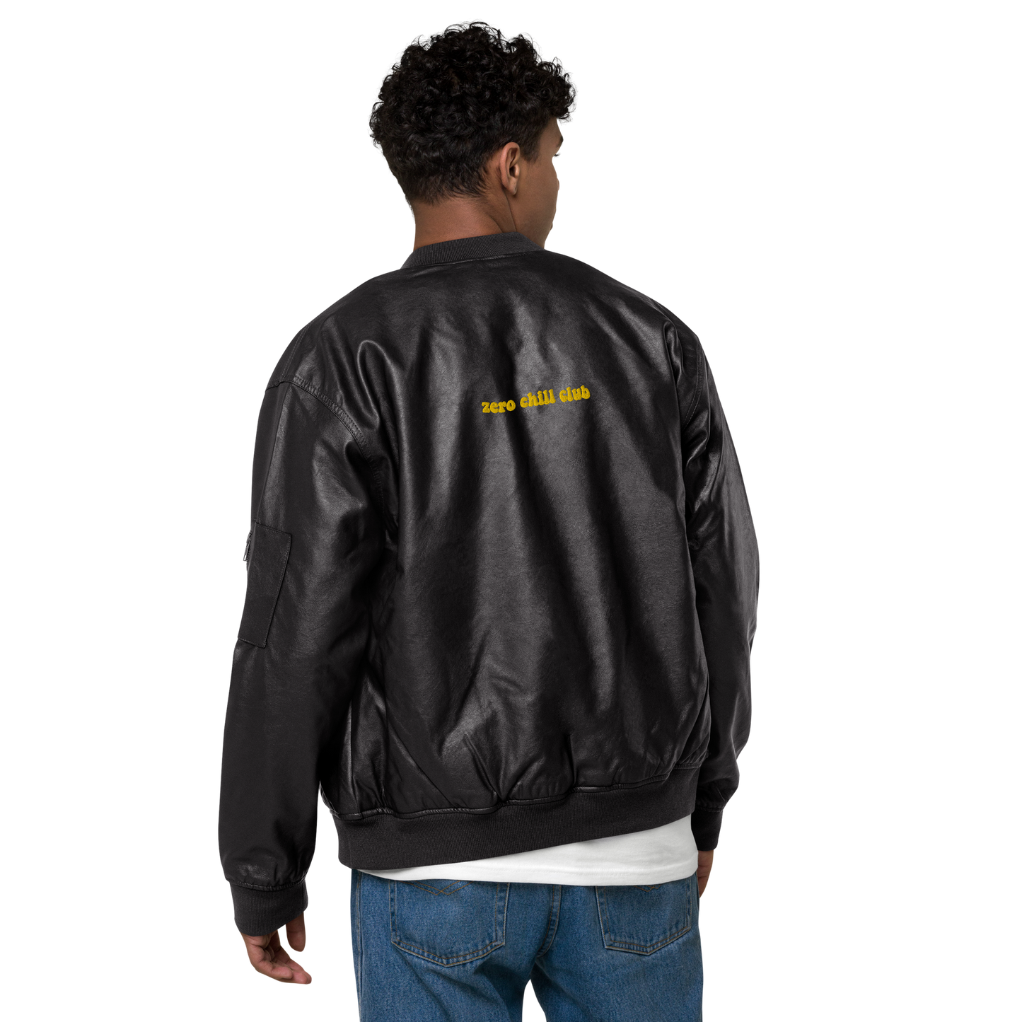 Zero Chill Club leather bomber jacket (unisex)