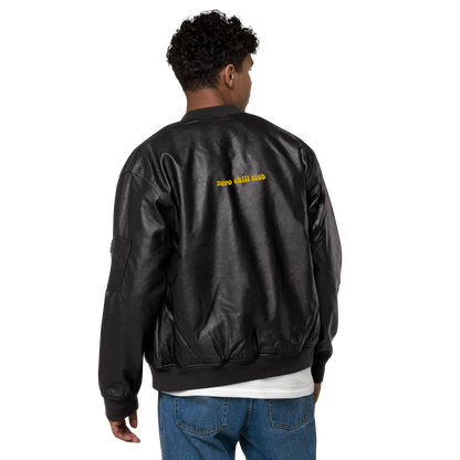 Zero Chill Club leather bomber jacket (unisex)