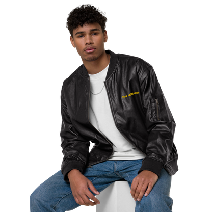 Zero Chill Club leather bomber jacket (unisex)