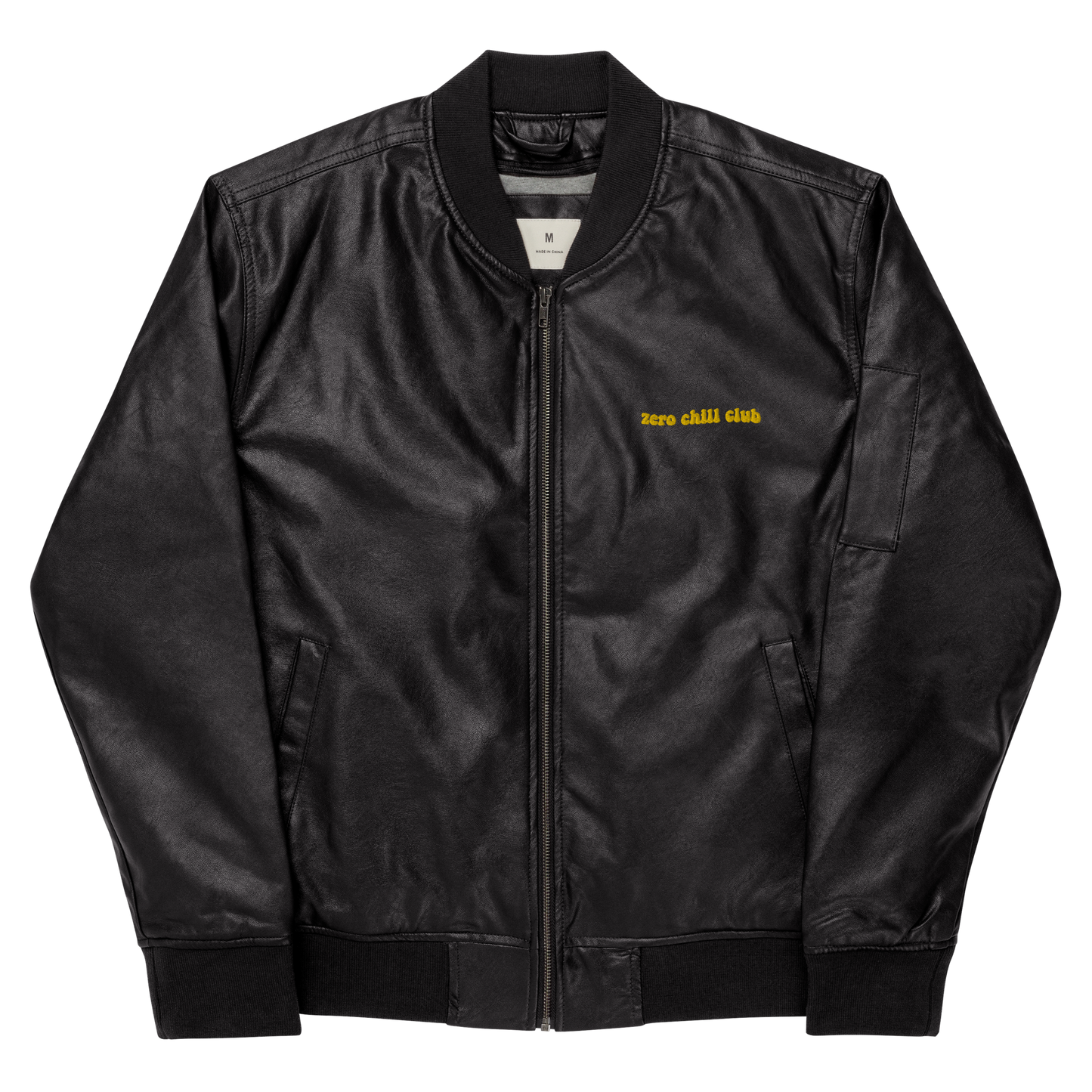 Zero Chill Club leather bomber jacket (unisex)