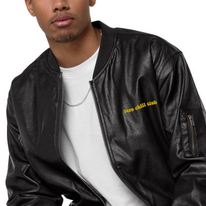 Zero Chill Club leather bomber jacket (unisex)