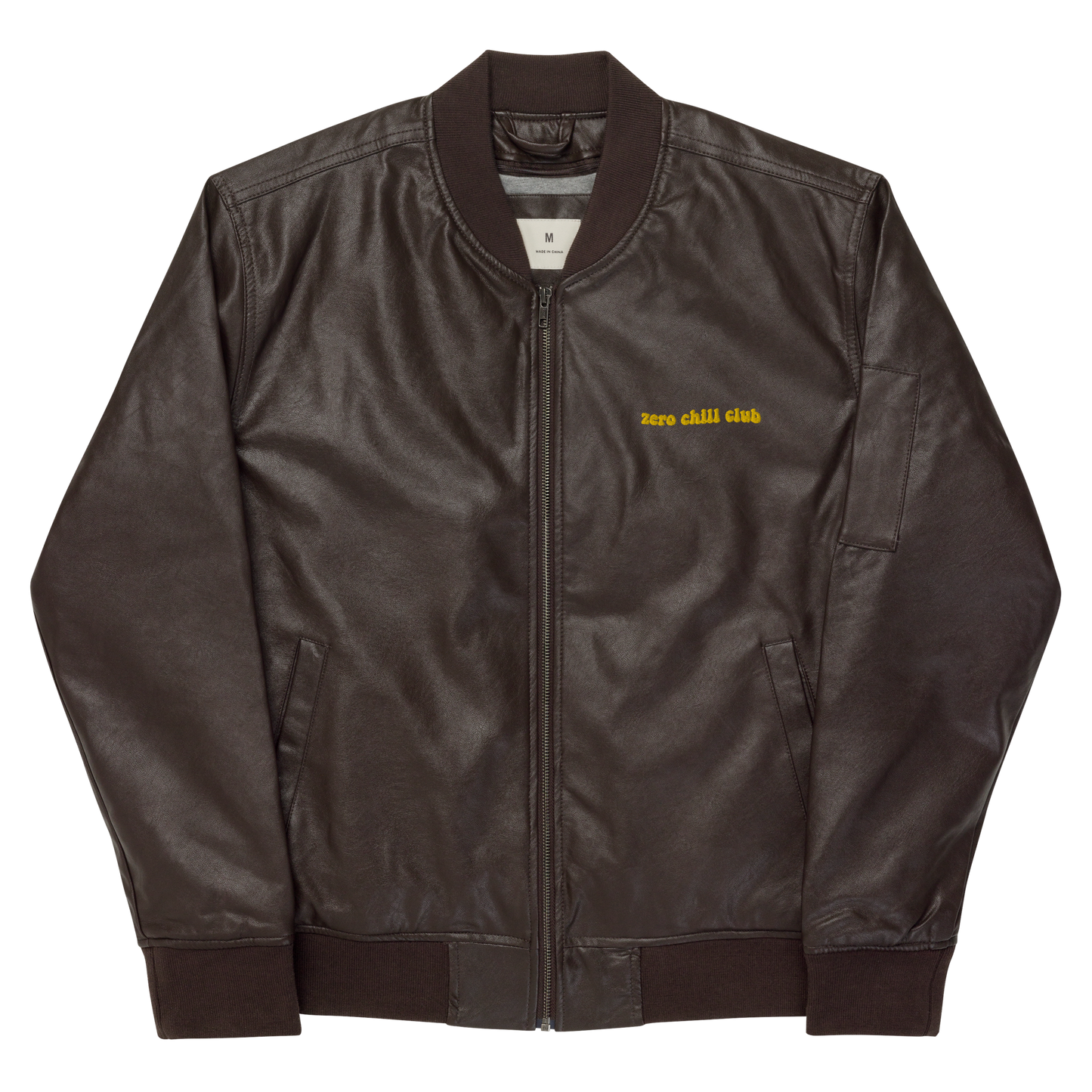 Zero Chill Club leather bomber jacket (unisex)