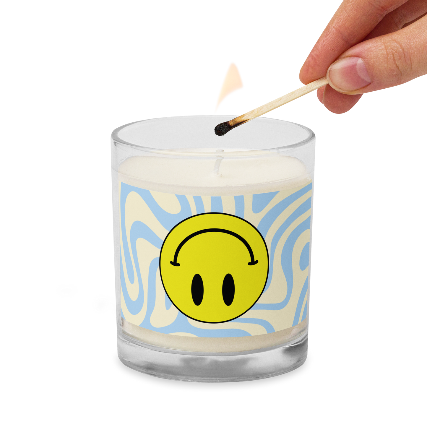 Upside Down Smiley candle