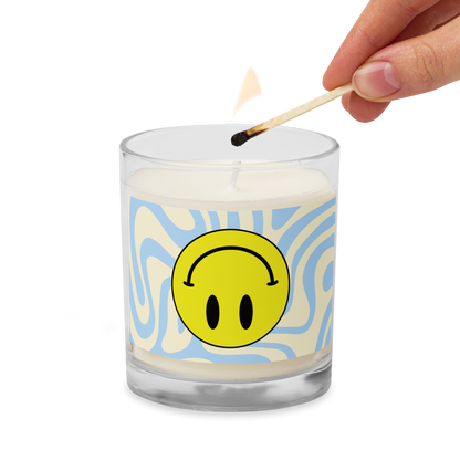 Upside Down Smiley candle