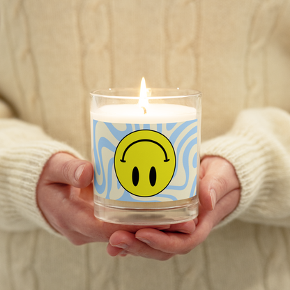 Upside Down Smiley candle