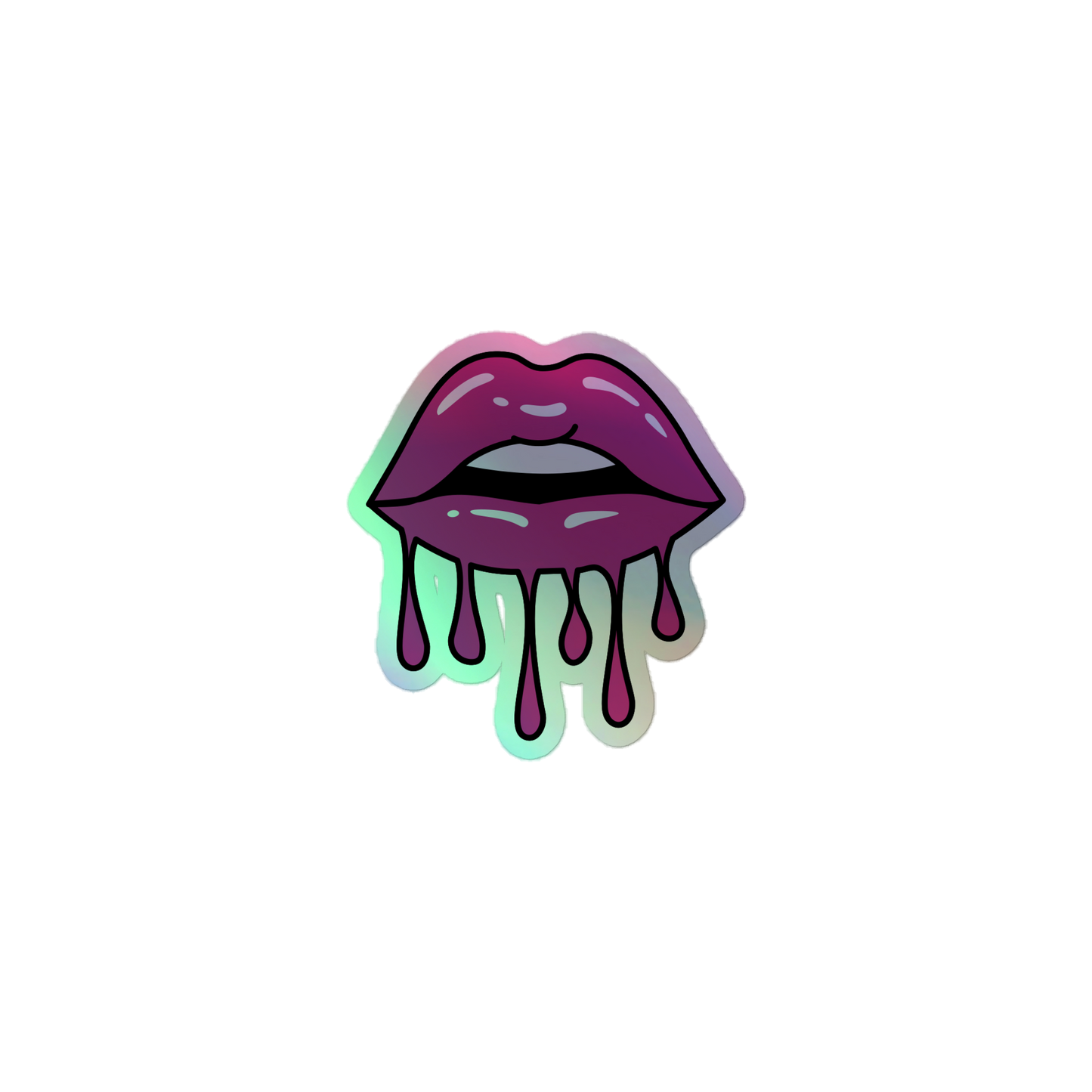 Lip Drip holographic sticker