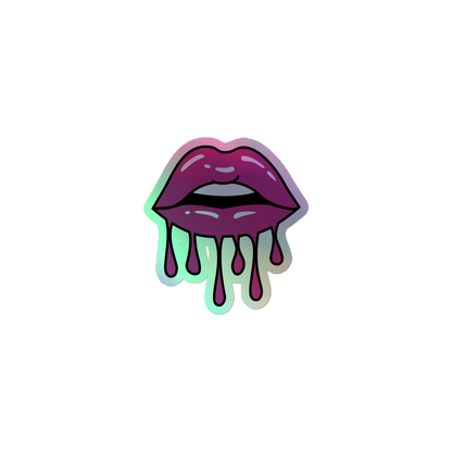 Lip Drip holographic sticker