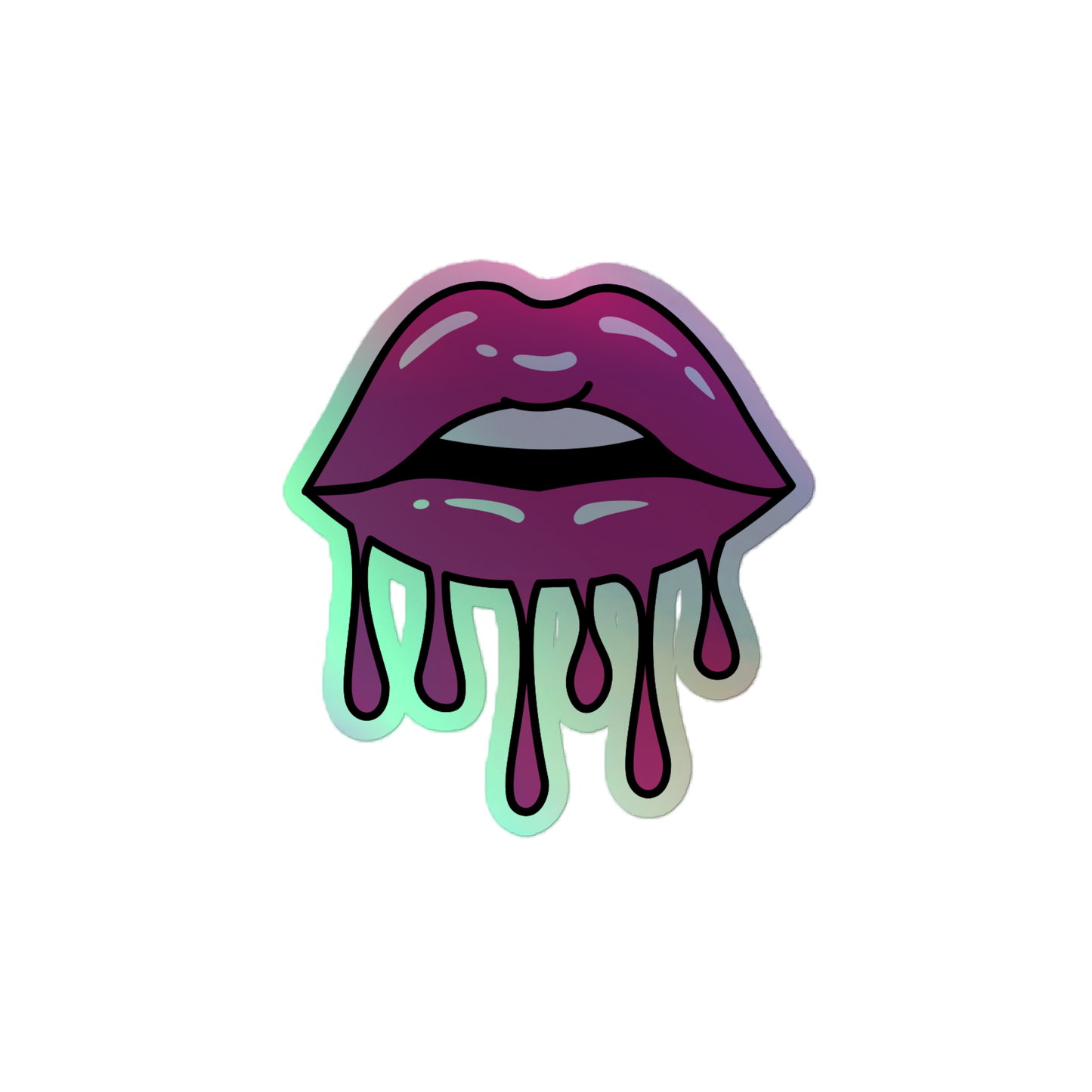 Lip Drip holographic sticker