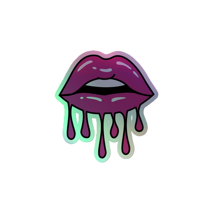 Lip Drip holographic sticker