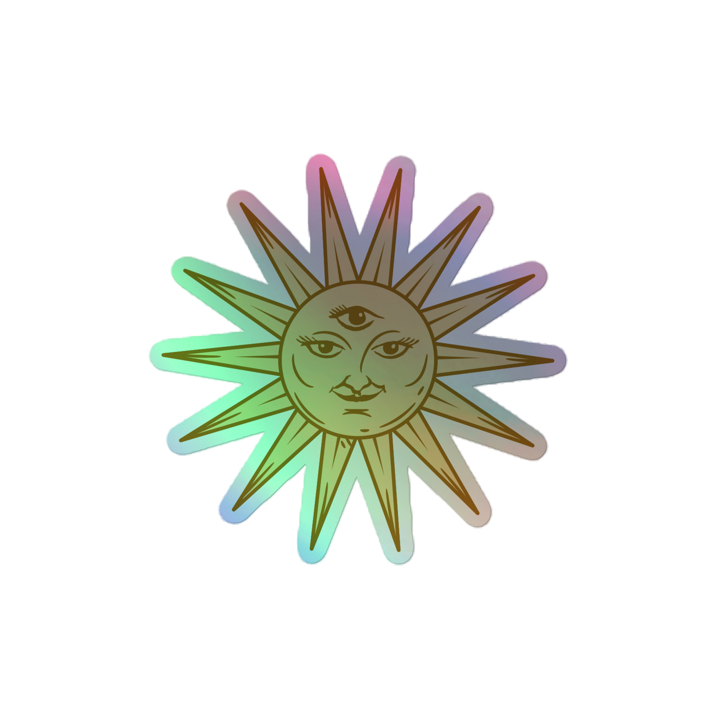 Mystical Sun holographic sticker