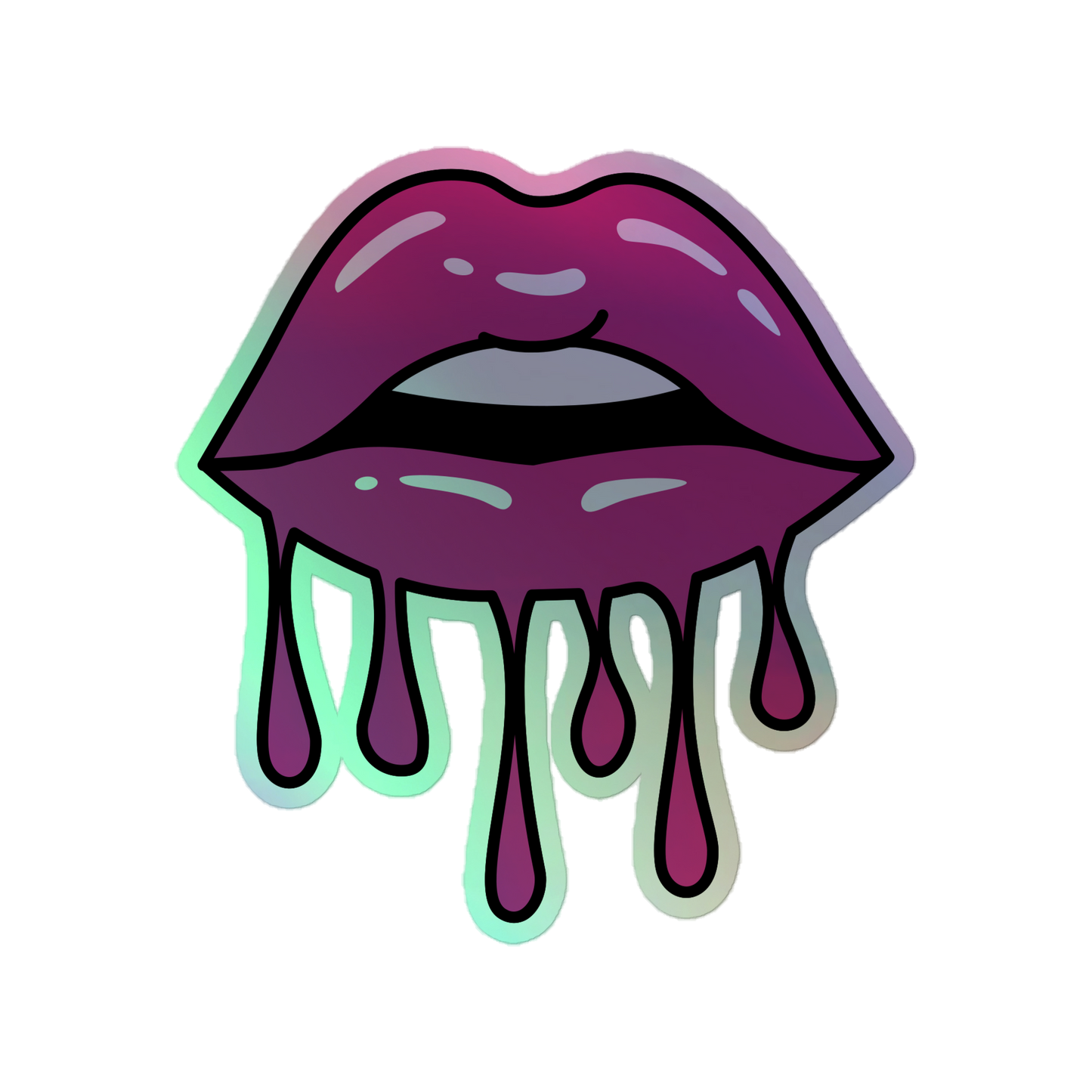 Lip Drip holographic sticker