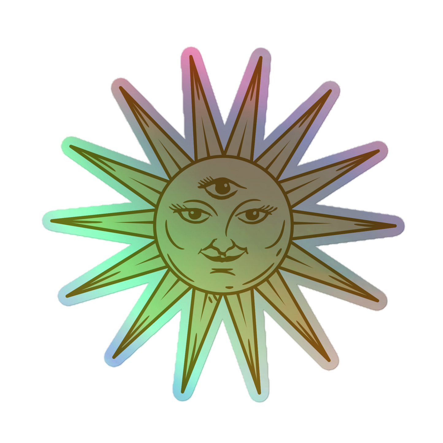 Mystical Sun holographic sticker