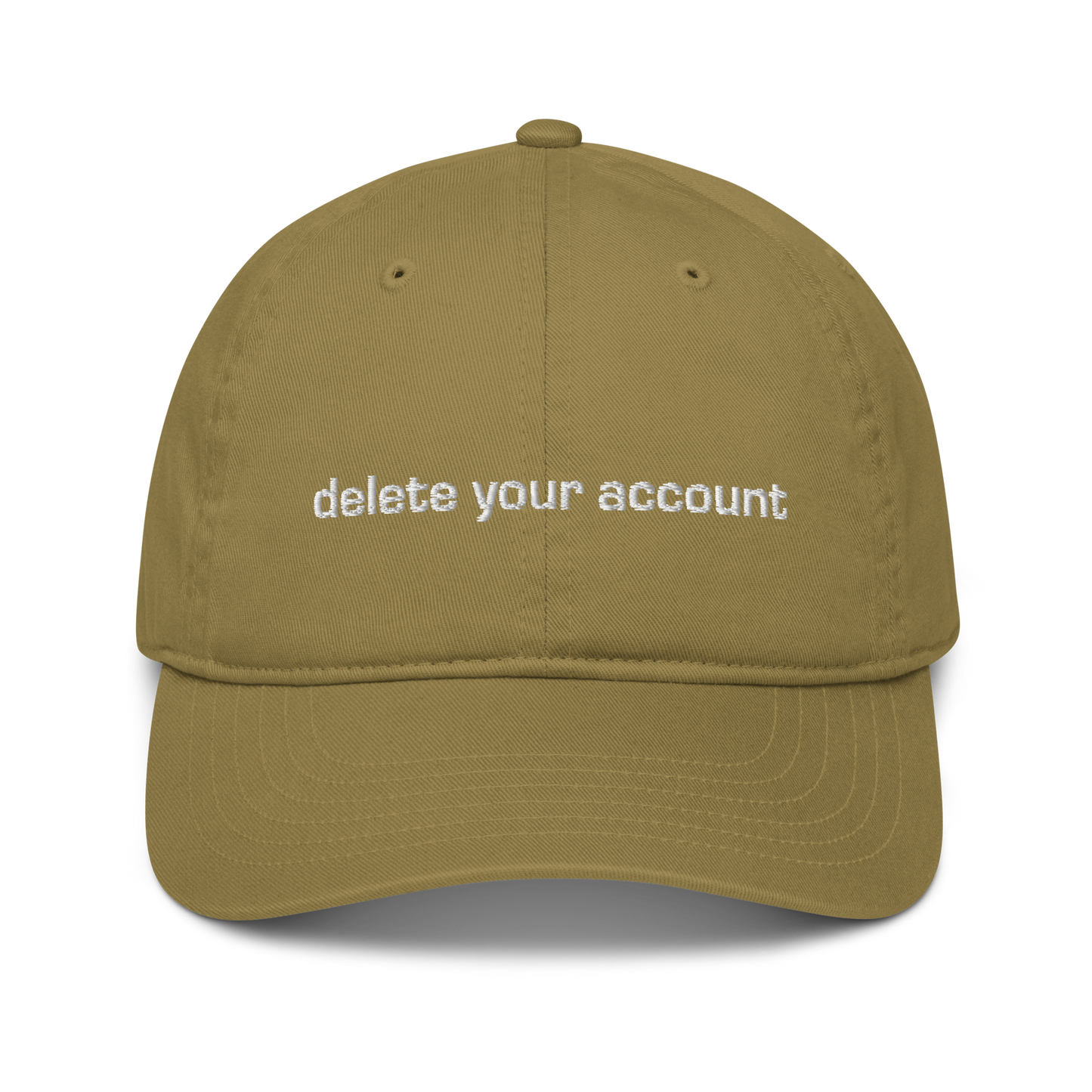 Delete Your Account eco-friendly organic hat