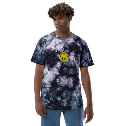 Upside Down Smiley tie-dye tee