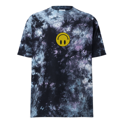 Upside Down Smiley tie-dye tee