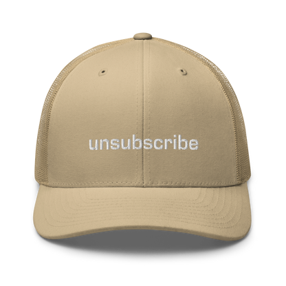 Unsubscribe trucker cap