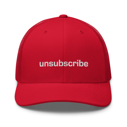 Unsubscribe trucker cap