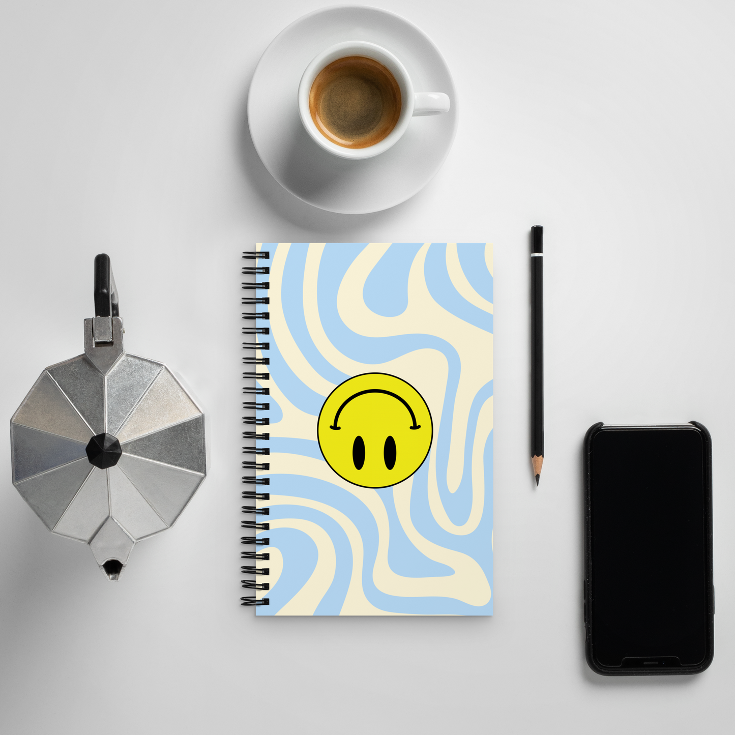 Upside Down Smiley notebook