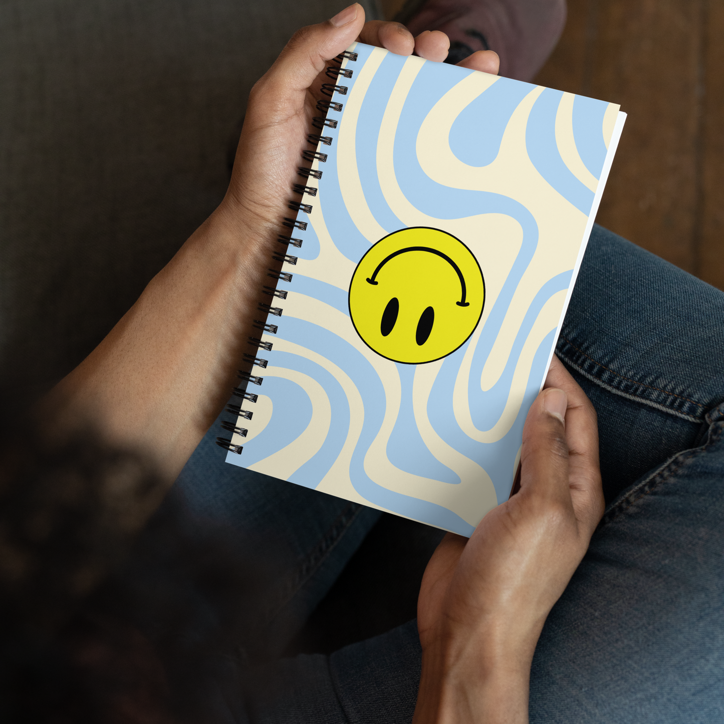 Upside Down Smiley notebook