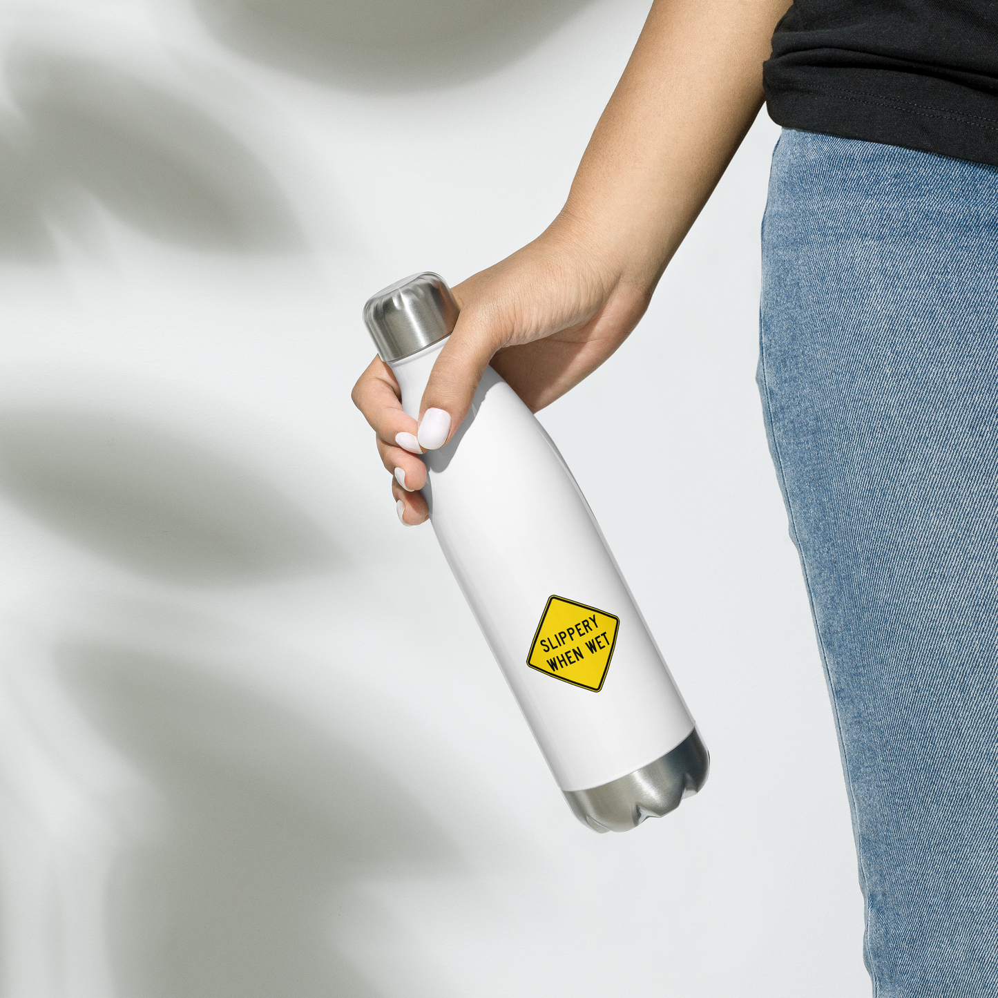 Slippery When Wet! stainless steel water bottle