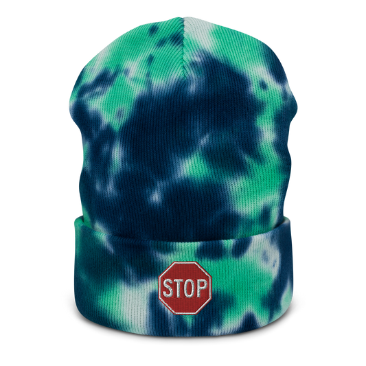 STOP! tie-dye beanie