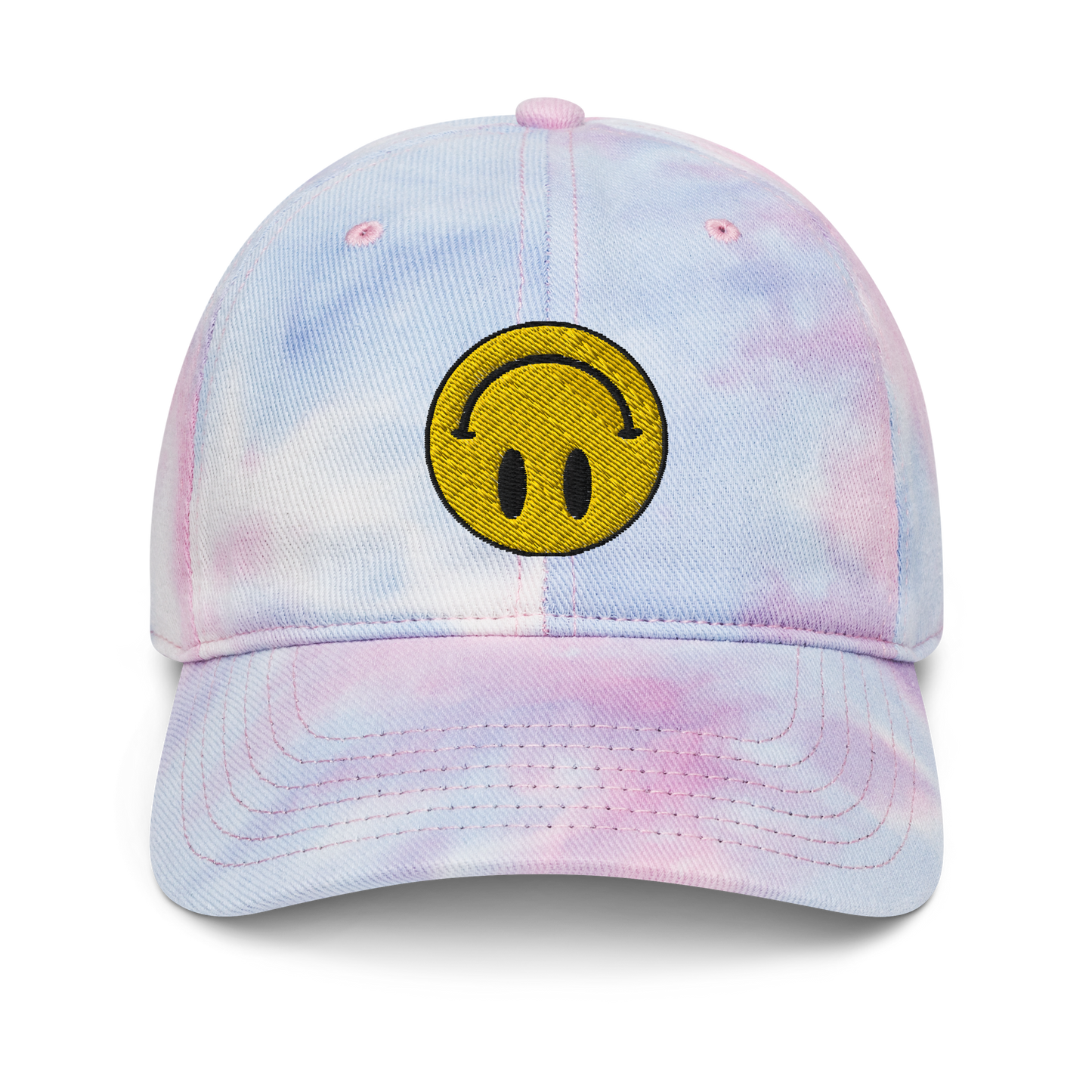 Upside Down Smiley tie-dye hat